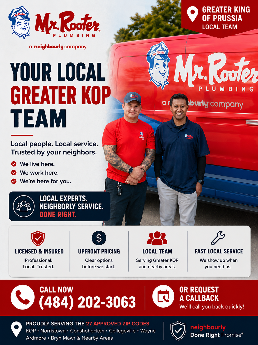 A Mr. Rooter Owner with a local service team